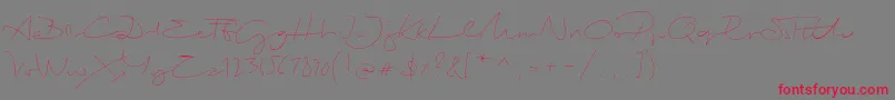 BiloxiThin Font – Red Fonts on Gray Background