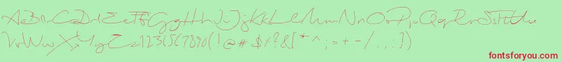 Шрифт BiloxiThin – красные шрифты на зелёном фоне