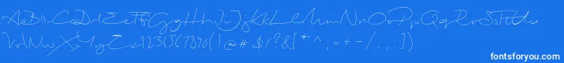 フォントBiloxiThin – 青い背景に白い文字
