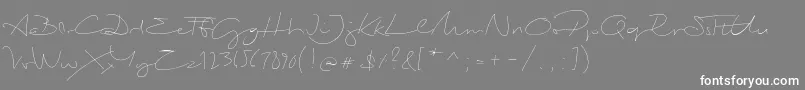 BiloxiThin-Schriftart – Weiße Schriften auf grauem Hintergrund