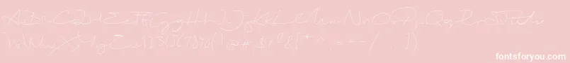 BiloxiThin-fontti – valkoiset fontit vaaleanpunaisella taustalla