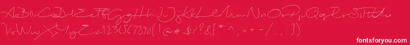 BiloxiThin-fontti – valkoiset fontit punaisella taustalla