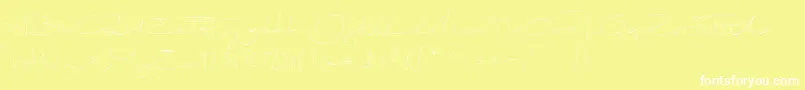 BiloxiThin-Schriftart – Weiße Schriften auf gelbem Hintergrund