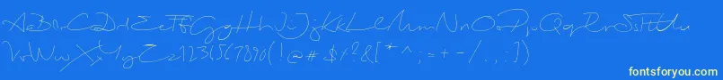 BiloxiThin Font – Yellow Fonts on Blue Background