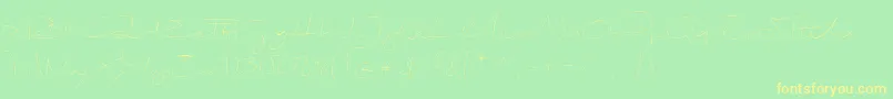BiloxiThin-fontti – keltaiset fontit vihreällä taustalla