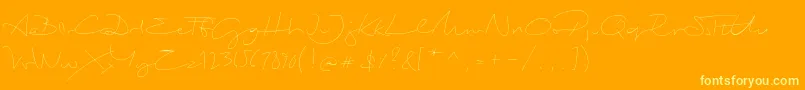 BiloxiThin-Schriftart – Gelbe Schriften auf orangefarbenem Hintergrund