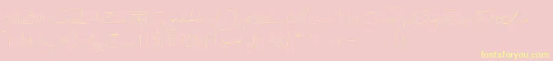 Fonte BiloxiThin – fontes amarelas em um fundo rosa
