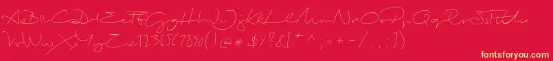 BiloxiThin Font – Yellow Fonts on Red Background