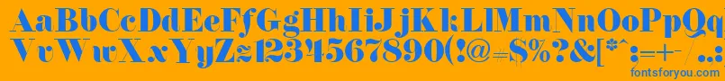 Newdawne Font – Blue Fonts on Orange Background