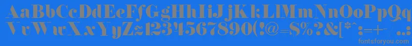 Newdawne Font – Gray Fonts on Blue Background