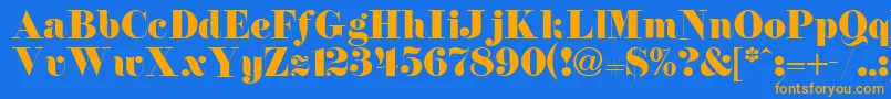 Newdawne Font – Orange Fonts on Blue Background