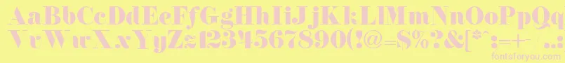 Newdawne Font – Pink Fonts on Yellow Background