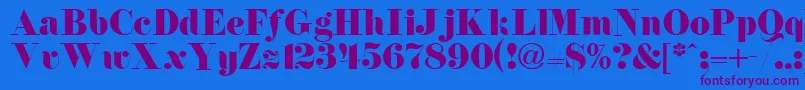 Newdawne Font – Purple Fonts on Blue Background