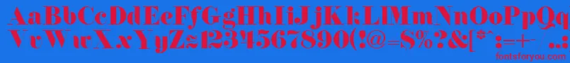 Newdawne Font – Red Fonts on Blue Background