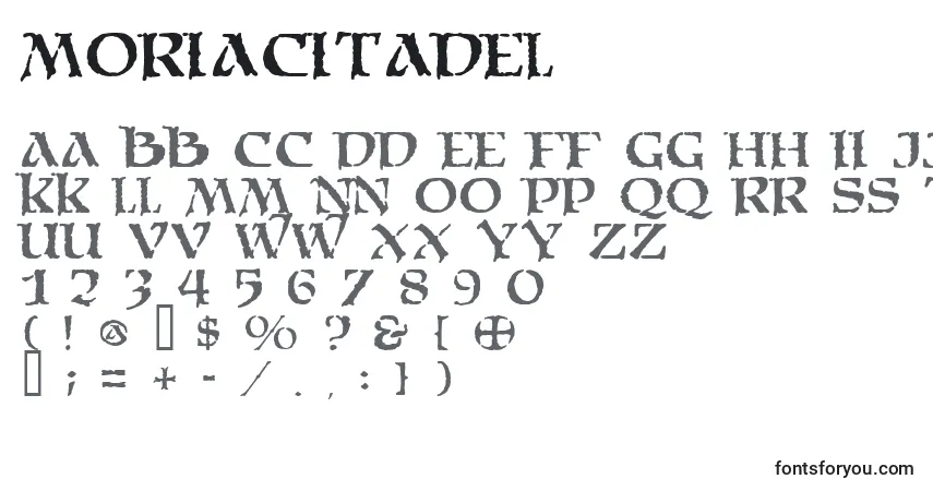 Schriftart Moriacitadel – Alphabet, Zahlen, spezielle Symbole