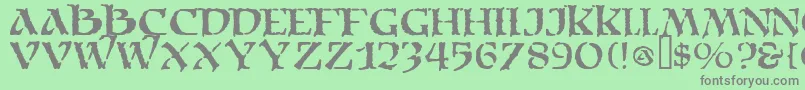 フォントMoriacitadel – 緑の背景に灰色の文字