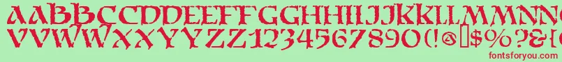 Moriacitadel Font – Red Fonts on Green Background