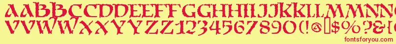 Moriacitadel Font – Red Fonts on Yellow Background