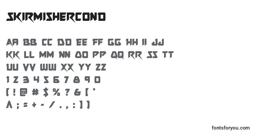 Шрифт Skirmishercond – алфавит, цифры, специальные символы