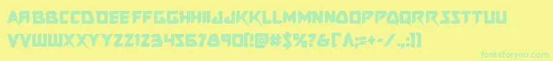 フォントSkirmishercond – 黄色い背景に緑の文字