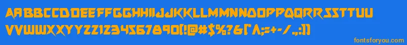 Skirmishercond Font – Orange Fonts on Blue Background