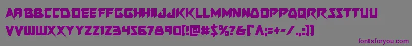 Czcionka Skirmishercond – fioletowe czcionki na szarym tle