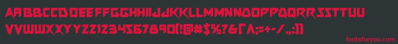 フォントSkirmishercond – 黒い背景に赤い文字