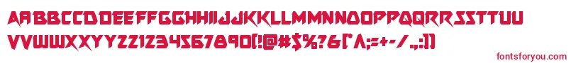 フォントSkirmishercond – 白い背景に赤い文字