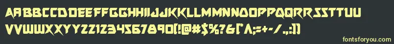 Skirmishercond-Schriftart – Gelbe Schriften auf schwarzem Hintergrund