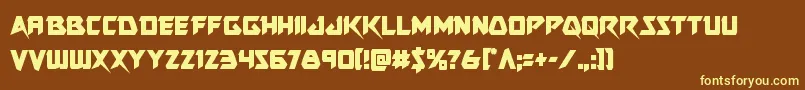 フォントSkirmishercond – 黄色のフォント、茶色の背景