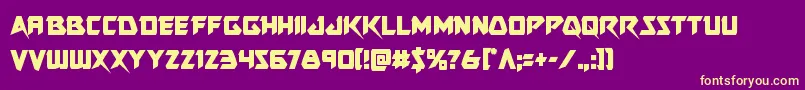 Skirmishercond Font – Yellow Fonts on Purple Background