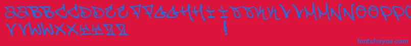 JosStyles Font – Blue Fonts on Red Background