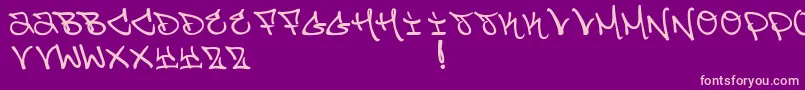 Fonte JosStyles – fontes rosa em um fundo violeta