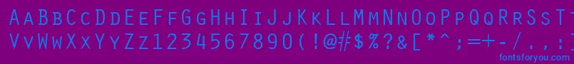 フォントOracleRegular – 紫色の背景に青い文字