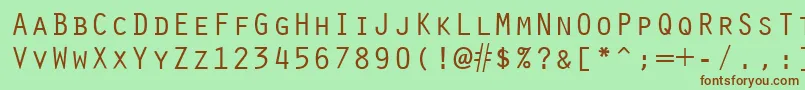 Шрифт OracleRegular – коричневые шрифты на зелёном фоне