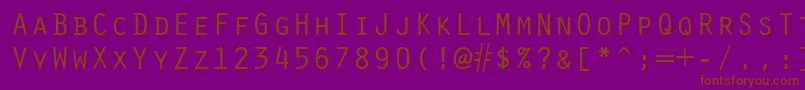 OracleRegular-Schriftart – Braune Schriften auf violettem Hintergrund