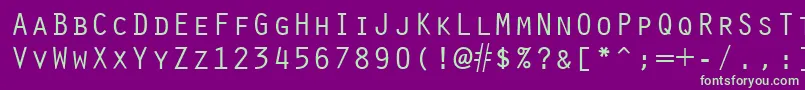 Czcionka OracleRegular – zielone czcionki na fioletowym tle