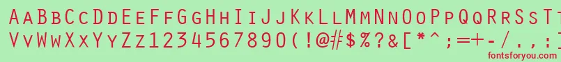 OracleRegular Font – Red Fonts on Green Background