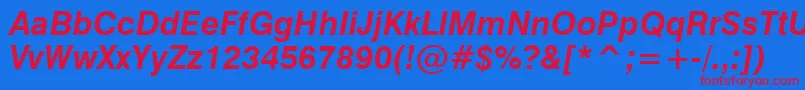 GenevaBoldOblique Font – Red Fonts on Blue Background