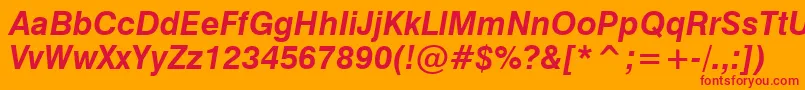 GenevaBoldOblique Font – Red Fonts on Orange Background