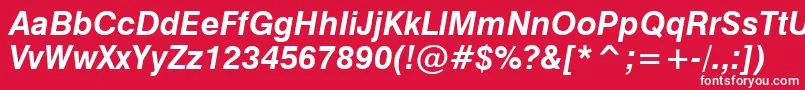 GenevaBoldOblique Font – White Fonts on Red Background