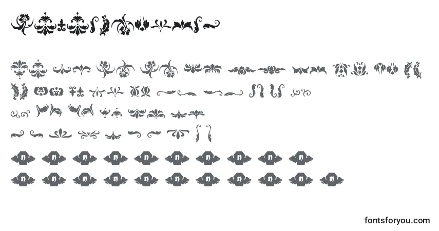 Шрифт Damaskdings1 – алфавит, цифры, специальные символы