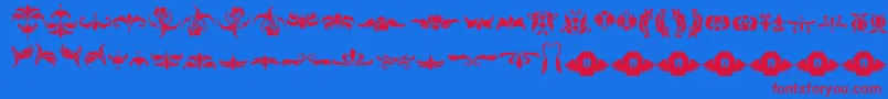 Damaskdings1 Font – Red Fonts on Blue Background