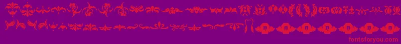 Damaskdings1 Font – Red Fonts on Purple Background