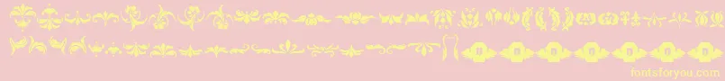 Damaskdings1 Font – Yellow Fonts on Pink Background