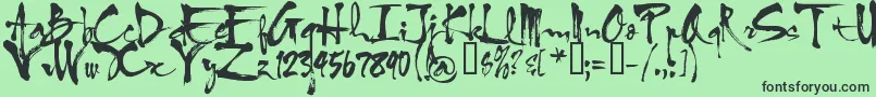 VniHlthuphap Font – Black Fonts on Green Background