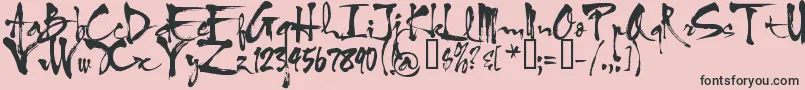 VniHlthuphap-Schriftart – Schwarze Schriften auf rosa Hintergrund