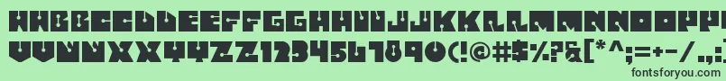 フォントFatsini – 緑の背景に黒い文字