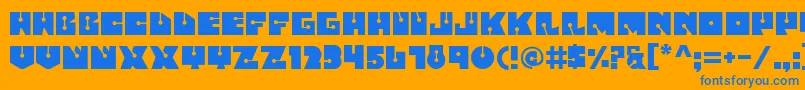 Fatsini Font – Blue Fonts on Orange Background