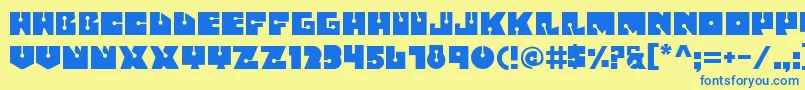 Fatsini Font – Blue Fonts on Yellow Background